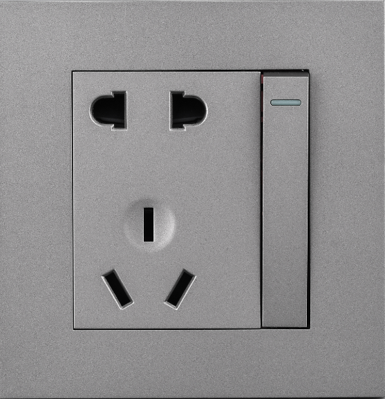 Large-Plate 1-Switch 5-Outlet Socket (High-Power)